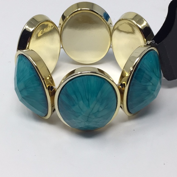 NWT Charles Klein Turquoise Gold Chunky Bracelet - Picture 1 of 6